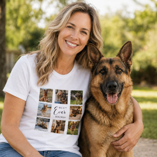 Camiseta Colagem de fotos da mãe cachorra