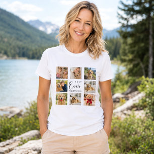 Camiseta Colagem de fotos da Mãe com Golden Retriever