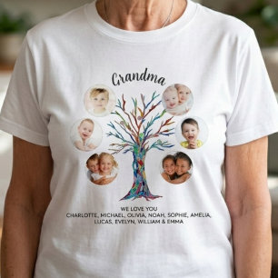 Camiseta Colagem de Fotos da Vovó