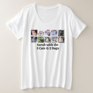 Camiseta Colagem de Fotos de Animais de Estimação da Famíli