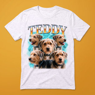 Camiseta Colagem de Fotos de Animais de Estimação Vintage P