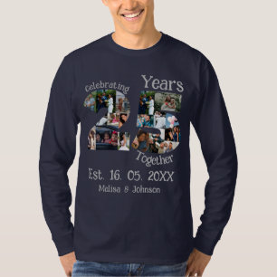 Camiseta Colagem de fotos de aniversário de casamento da 25