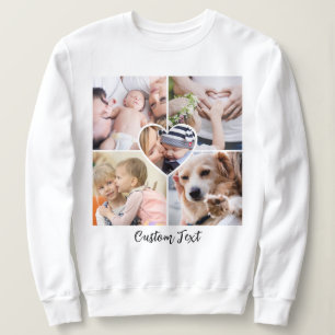 Camiseta Colagem de Fotos de Coração com Roteiro Moderno e