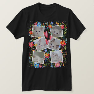 Camiseta Colagem de Fotos de Gatinho Adorável Criativo