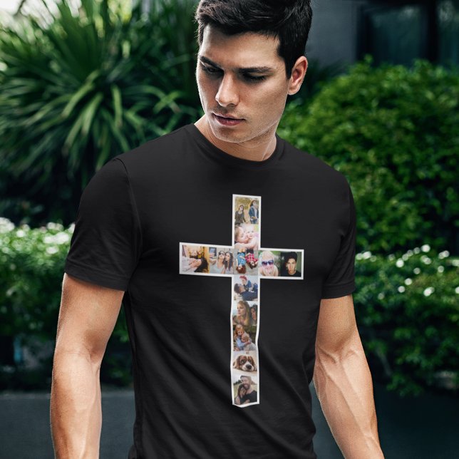 Camiseta Colagem de Fotos de Jesus Cross (Criador carregado)