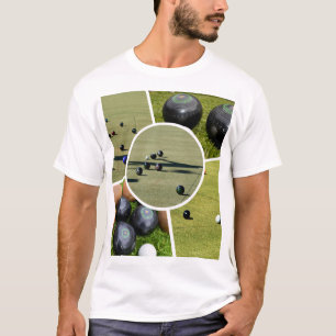 Camiseta Colagem de Fotos de Lawn Bowls Cinco Fotos, Tshirt