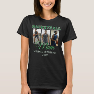 Camiseta Colagem de Fotos de Mãe de Basquete Personalizada