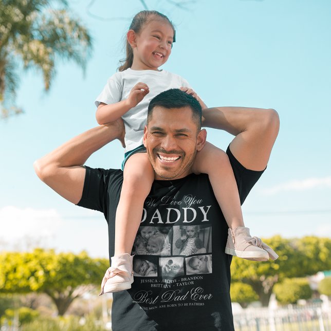 Camiseta Colagem de Fotos de Pai Personalizada (Criador carregado)