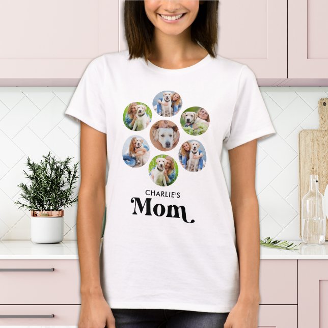 Camiseta Colagem de Fotos de Pet do Cão Personalizado MOM (Criador carregado)