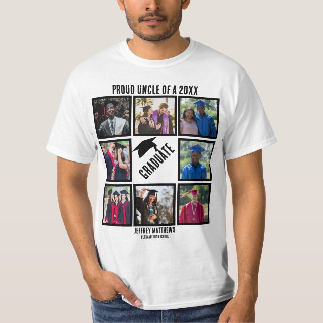 Camiseta Colagem de Fotos de Tio Ortoso Personalizado (Frente)