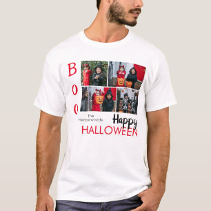 Camiseta Colagem de Fotos do Dia das Bruxas de Boo-bompkin