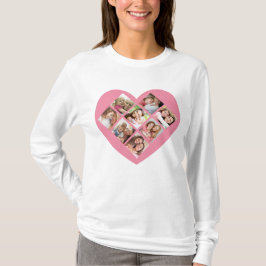 Camiseta Colagem de Fotos do Dia das Mães Amor.