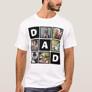 Camiseta Colagem de Fotos do Pai 6 Moderno