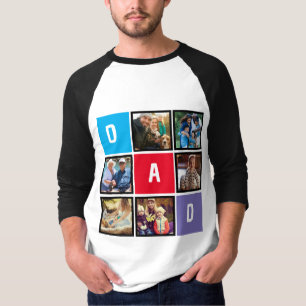 Camiseta Colagem de Fotos do Papai com Tipografia Moderna P