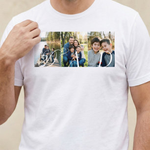 Camiseta Colagem de Fotos do Papai Moderno Presente de Dia 