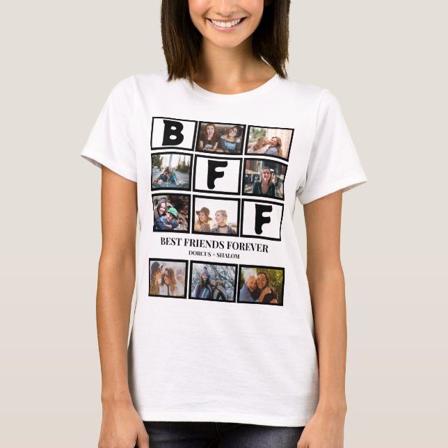 Camiseta Colagem de Fotos dos Melhores Amigos do Na moda BF (Frente)