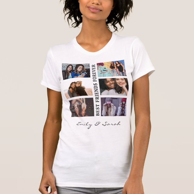 Camiseta Colagem de Fotos e Nome Personalizados do Melhor A (Frente)