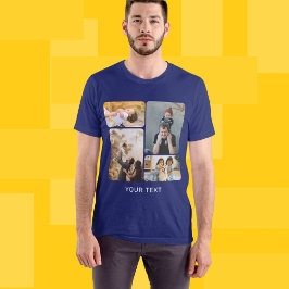 Camiseta Colagem de fotos e texto personalizados Adicionar 