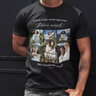 Camiseta Colagem de Fotos Elegante Memorial para Sempre Per
