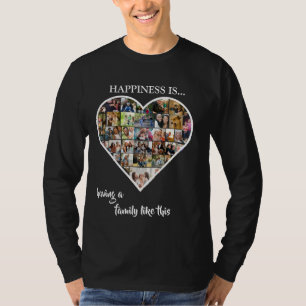 Camiseta Colagem de Fotos em Formato de Coração   A Felicid