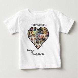 Camiseta Colagem de Fotos em Formato de Coração A Felicid