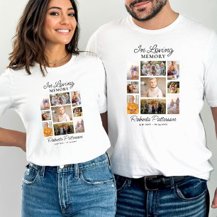 Camiseta Colagem de Fotos em Memória Carinhosa Funeral Memo