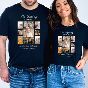 Camiseta Colagem de Fotos em Memória Funeral Memorial