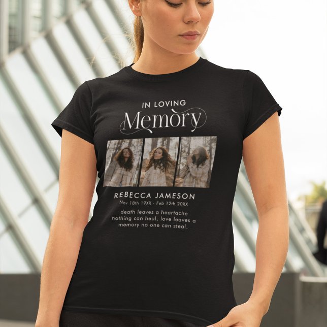 Camiseta Colagem de Fotos Memorial 'In Loving Memory' (Criador carregado)