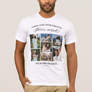 Camiseta Colagem de Fotos Memorial Nunca Perdida em Script 