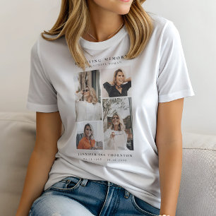 Camiseta Colagem de Fotos Minimalista Em Memória Afetuosa