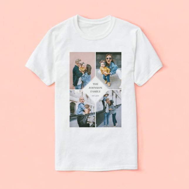 Camiseta Colagem de Fotos Moderna Simples (Criador carregado)