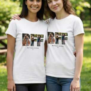 Camiseta Colagem de Fotos Modernas Chic BFF Melhores Amigas