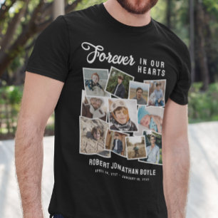 Camiseta Colagem De Fotos Para Sempre Em Nosso Memorial De 