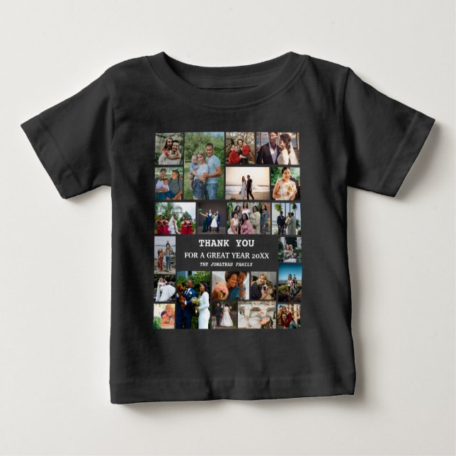 Camiseta Colagem de Fotos Personalizada da Família 22 no Fi (Frente)