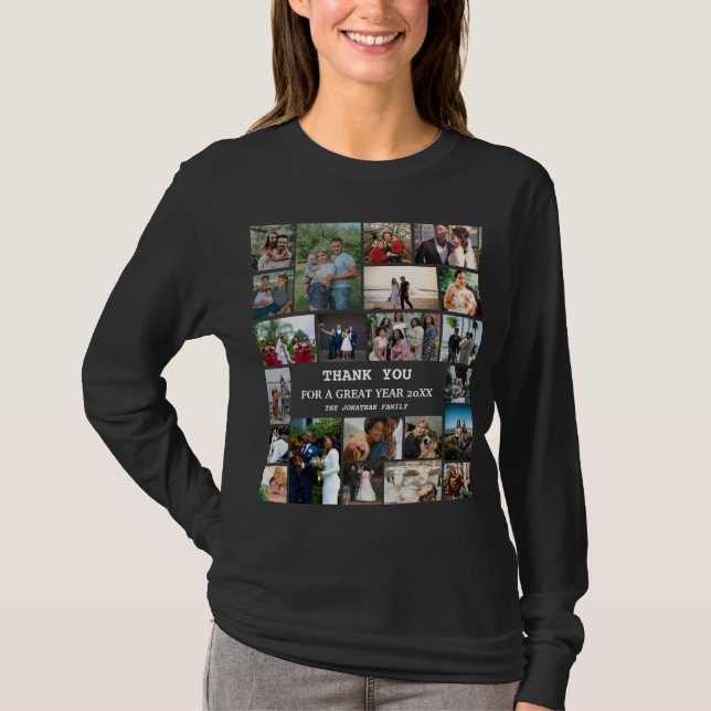 Camiseta Colagem de Fotos Personalizada da Família 22 no Fi (Frente)
