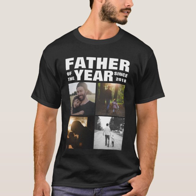 Camiseta Colagem de Fotos Personalizada da Família do dia d (Frente)