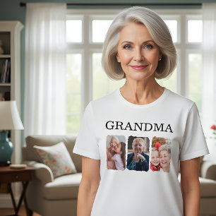 Camiseta Colagem de Fotos Personalizada da Vovó