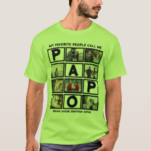 Camiseta Colagem de Fotos Personalizada do Avô Moderno Papo