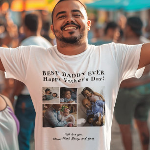Camiseta Colagem de fotos personalizada do Melhor Pai Nunca
