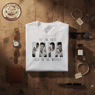 Camiseta Colagem de Fotos Personalizada do Melhor Papai do