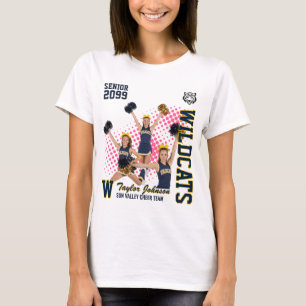 Camiseta Colagem de Fotos Personalizada do Time de Cheer Se