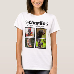 Camiseta Colagem de fotos personalizada para o amante de cã
