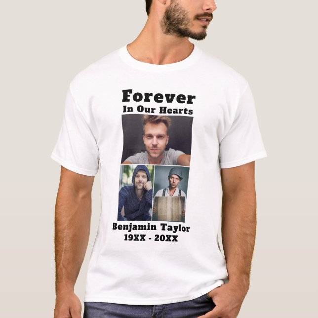 Camiseta Colagem De Fotos Personalizada Para Sempre Em Noss (Frente)