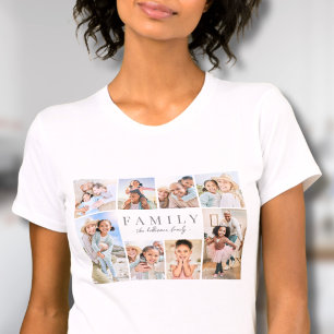 Camiseta Colagem de Fotos Personalizadas da Família