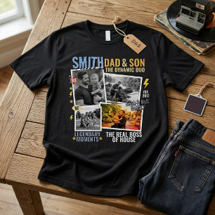 Camiseta Colagem de Fotos Personalizadas da Família Pai e F