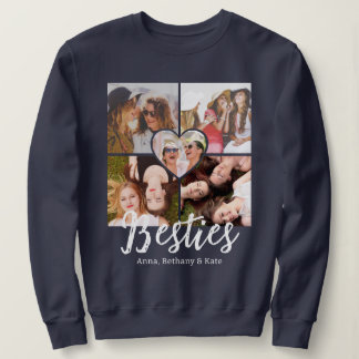Camiseta Colagem de Fotos Personalizadas de Amigas BESTIES