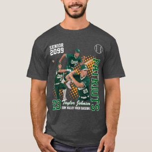 Camiseta Colagem de Fotos Personalizadas de Jogador de Beis