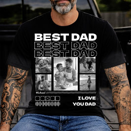 Camiseta Colagem de Fotos Personalizadas do Melhor Pai do M