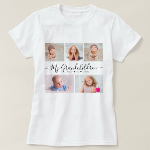 Camiseta Colagem de Fotos Personalizadas dos Meus Netos