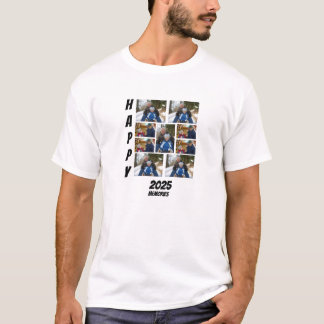 Camiseta Colagem de Fotos Personalizadas Feliz 2025 memória